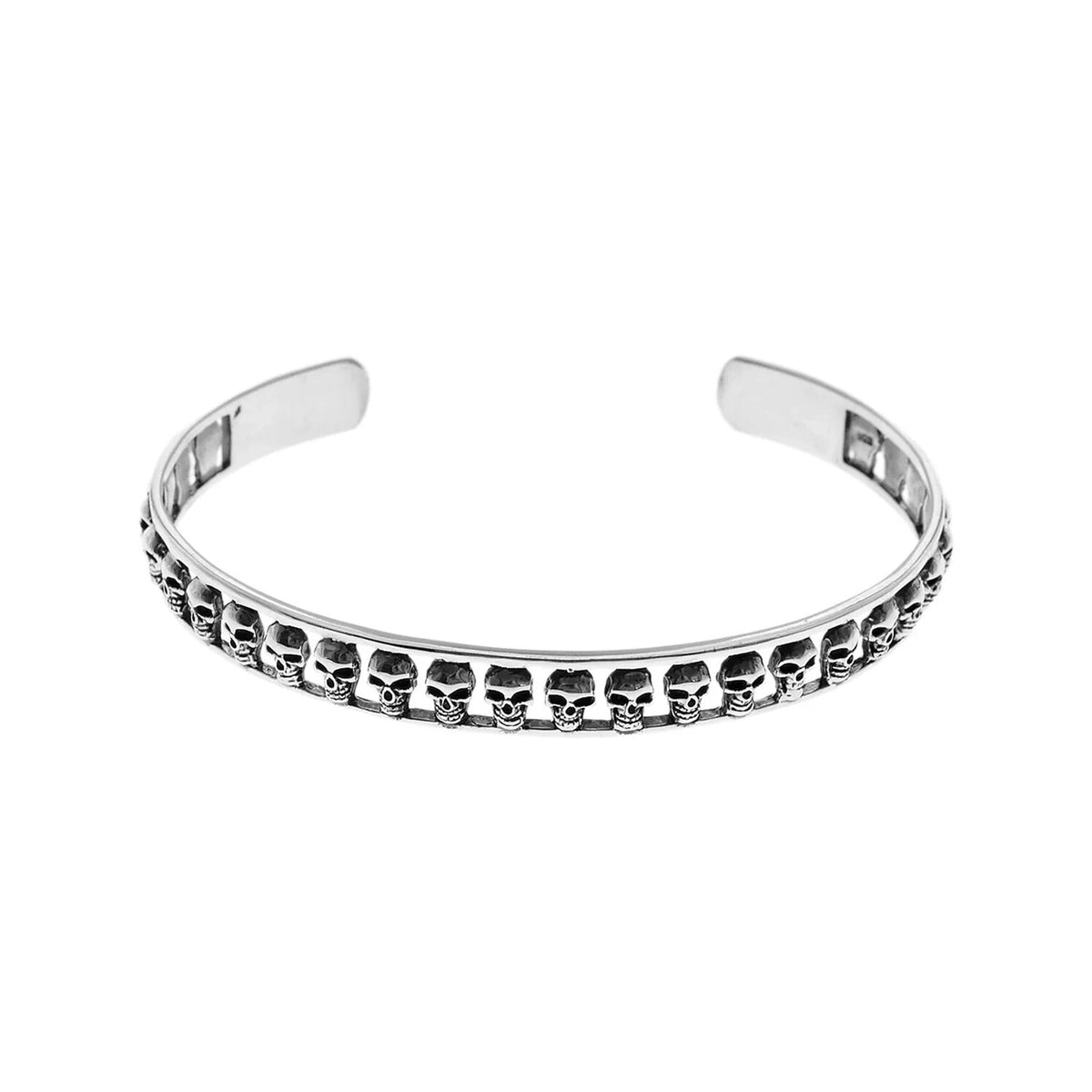 Sterling Silver Harley Skull Bangle British Made 925 Hallmarked Brand New Boxed