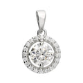 Moissanite Round Halo Pendant Sterling Silver 925 Hallmarked All Chain Lengths