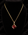 Garnet And Diamond Pendant 9ct Yellow Gold 375 Hallmarked British Made