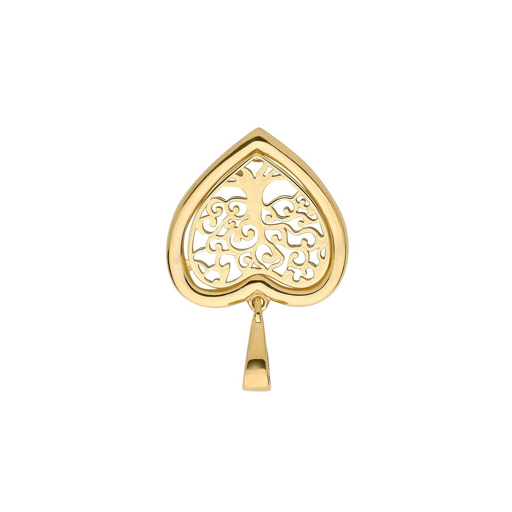 Heart Tree Of Life 9ct Yellow Gold Pendant 375 Hallmarked All Chain Lengths