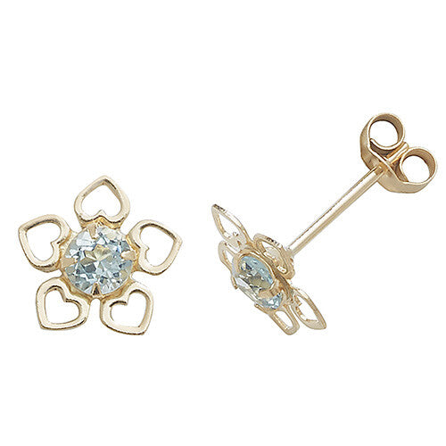 Topaz Heart Stud Earrings Yellow Gold Natural Stone 375 Hallmark New Boxed