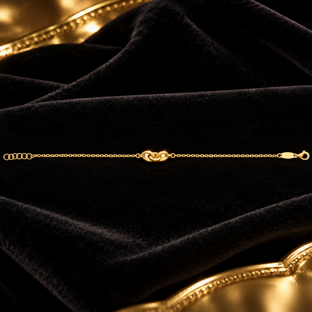 Ladies Love Knot Adjustable Bracelet 9ct Yellow Gold 375 Hallmarked British Made