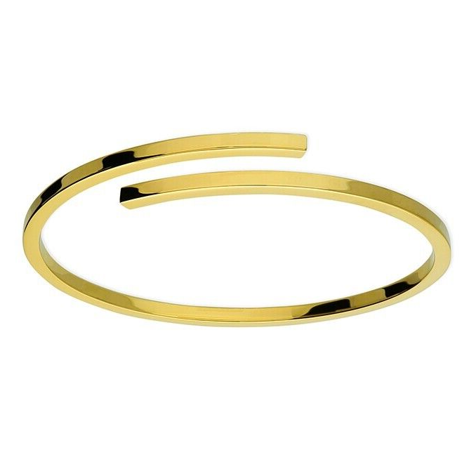 Yellow Gold Plated Bangle Crossover British Made Hallmarked Brand New Boxed