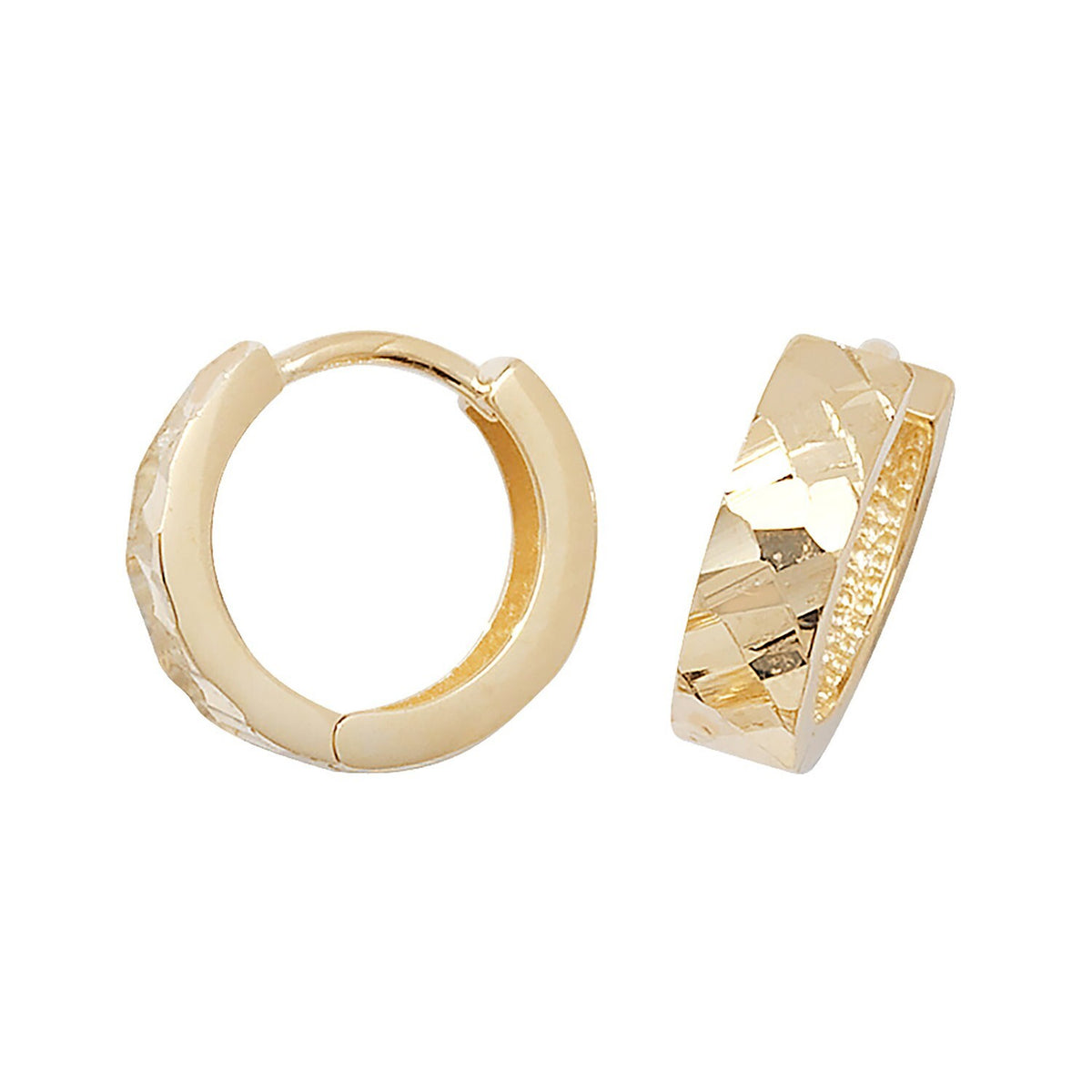 9ct Yellow Gold DC Hoop Earrings British Made 375 Hallmarked Brand New Boxed