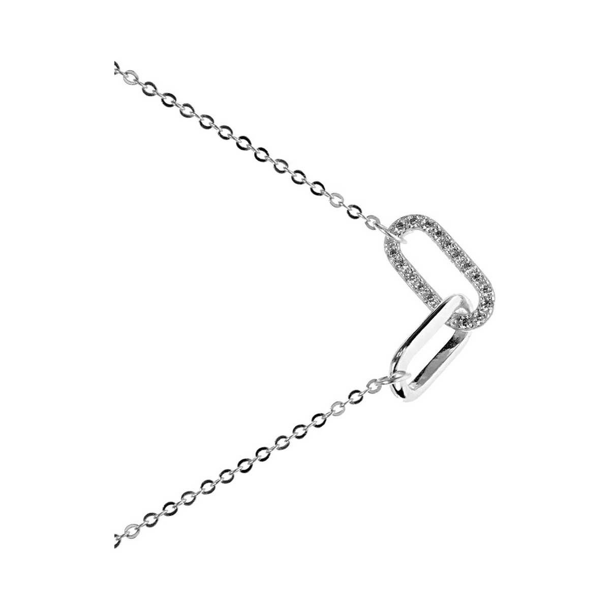 Intertwined Oval Loop Necklace Solid Sterling Silver 925 Hallmarked British Made