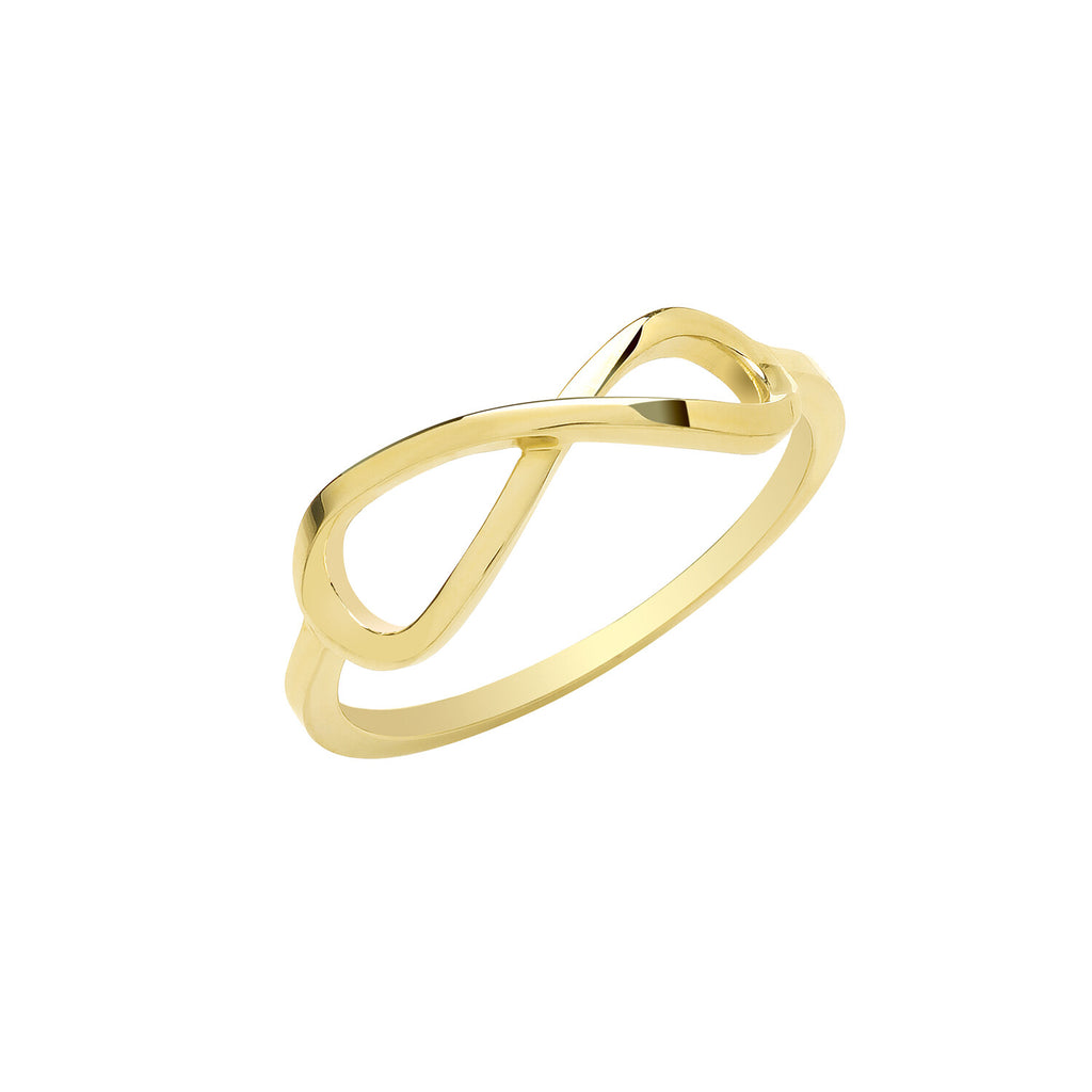 Gold Infinity Ring 9ct Yellow Gold Hallmarked Sizes K - Q British Made