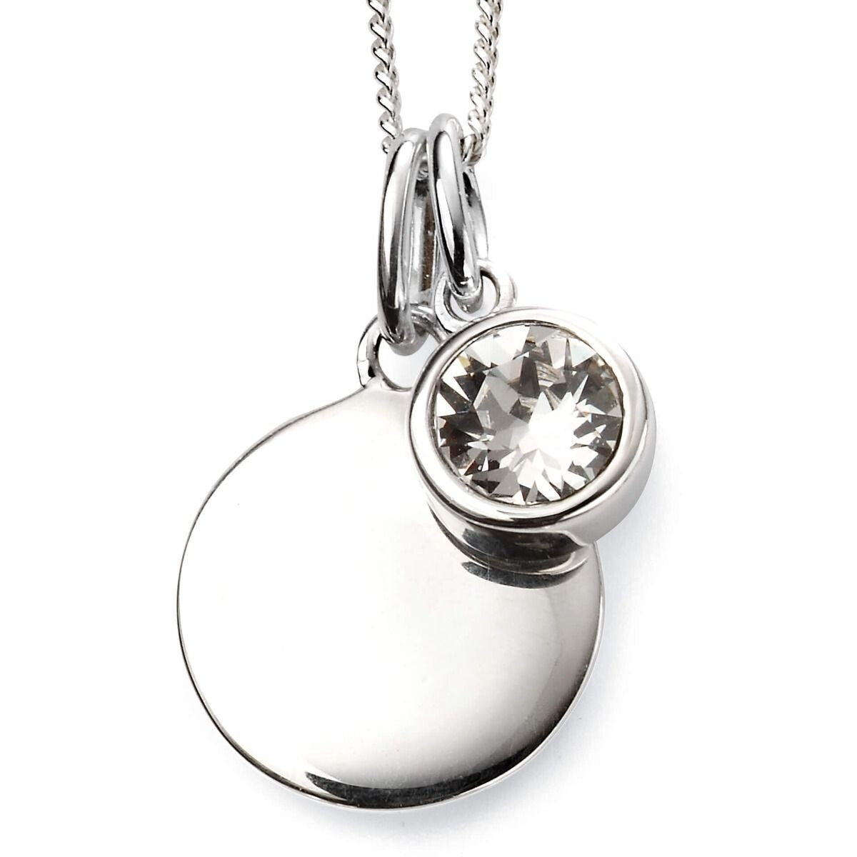 Engravable Solitaire Gemstone Pendant and Earrings Set Solid Sterling Silver