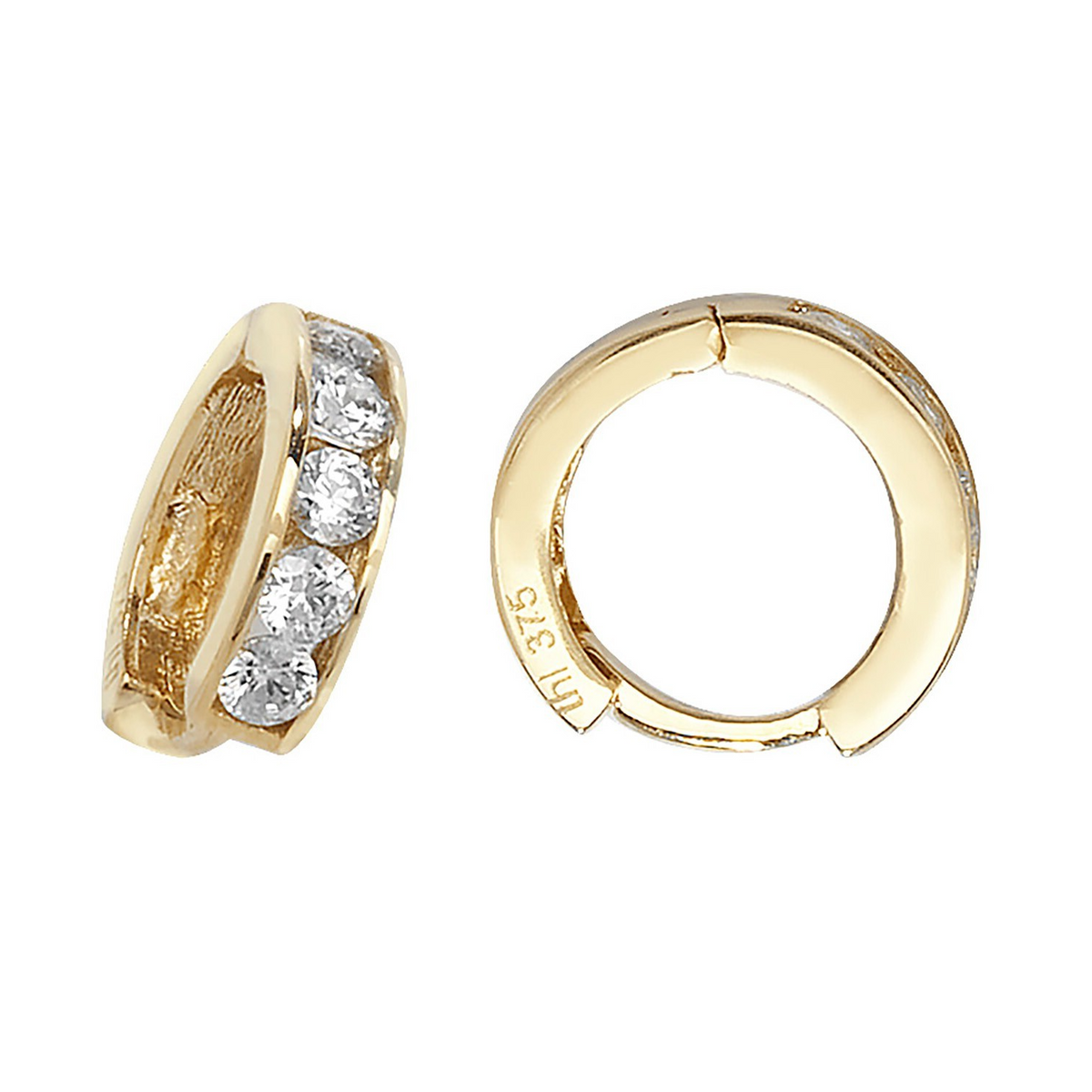 Mens 8mm Huggie Hoop Earring 9ct Yellow Gold Gents 375 Hallmarked Brand New