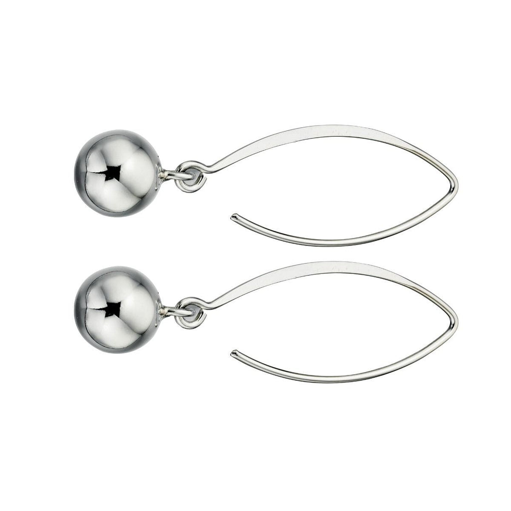 Ball Drop Hook Earrings Sterling Silver 925 Hallmarked Brand New Boxed