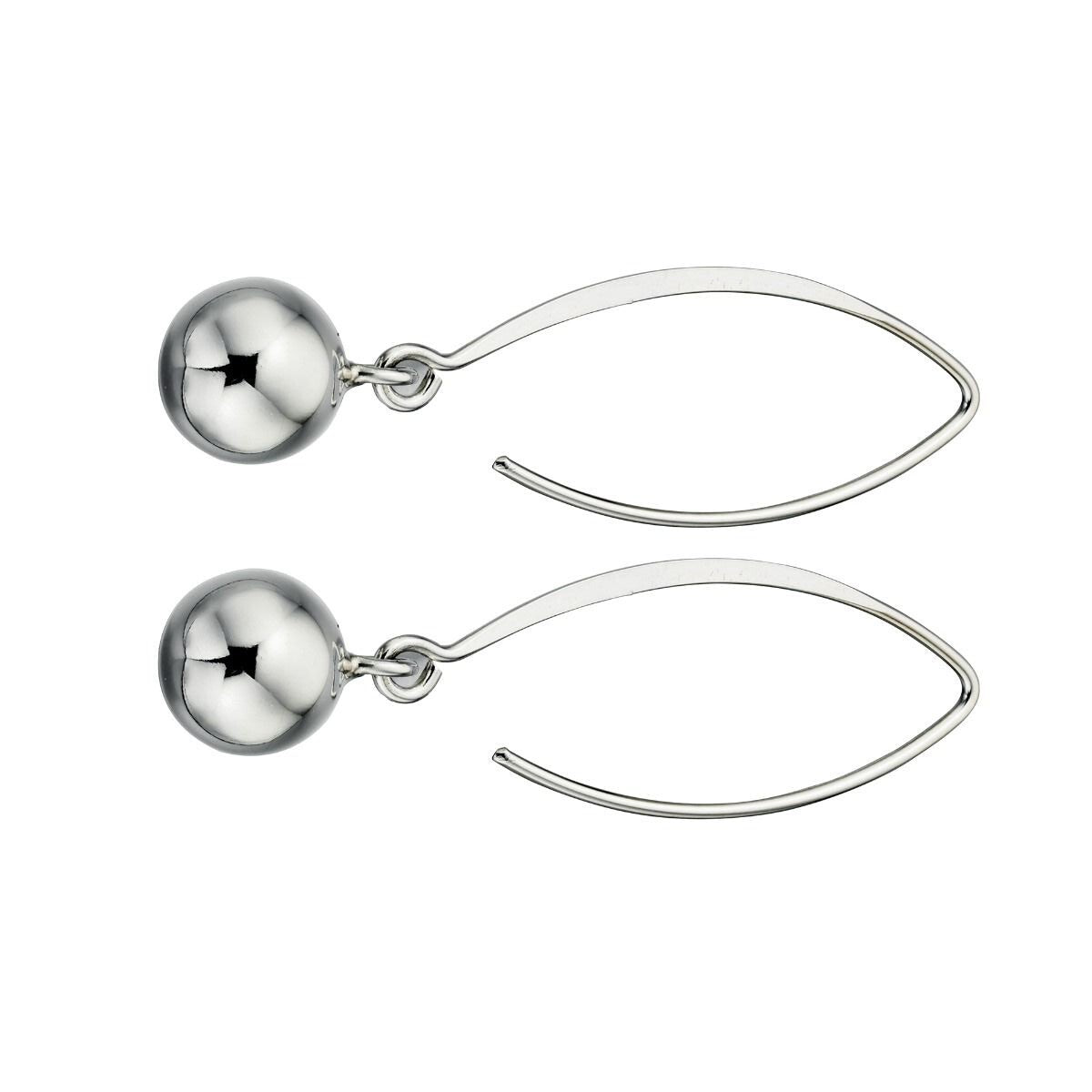 Ball Drop Hook Earrings Sterling Silver 925 Hallmarked Brand New Boxed