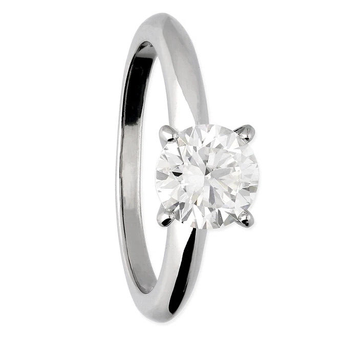 Moissanite Solitaire Ring Sterling Silver 925 Hallmarked British Made Size L - Q