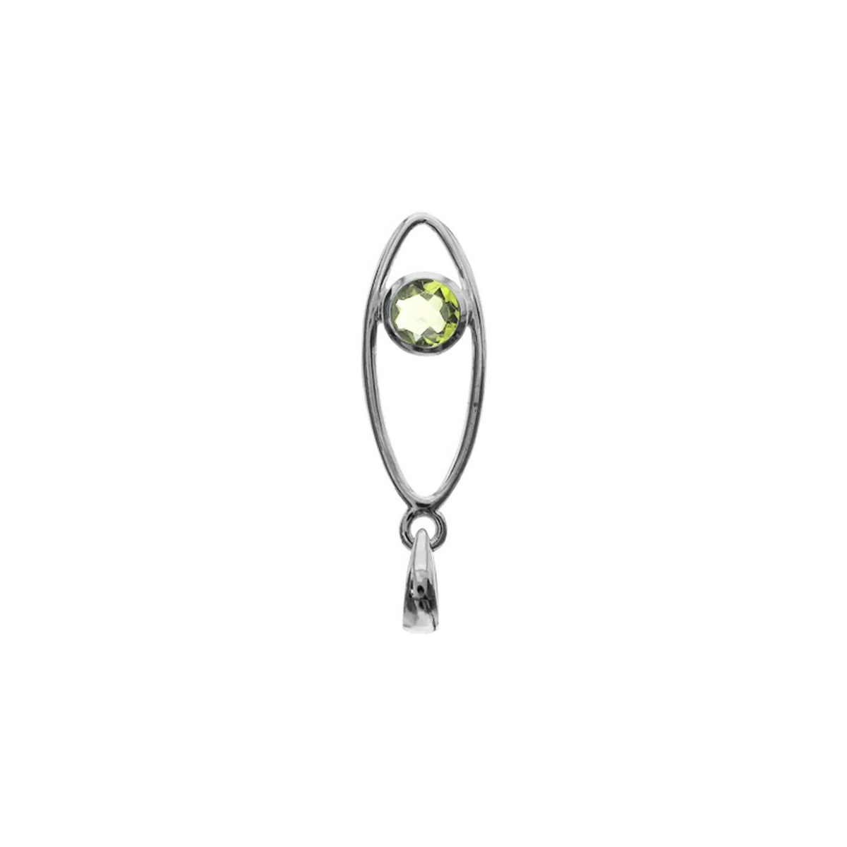 Peridot Eclipse Pendant Sterling Silver 925 Hallmarked All Chain Lengths