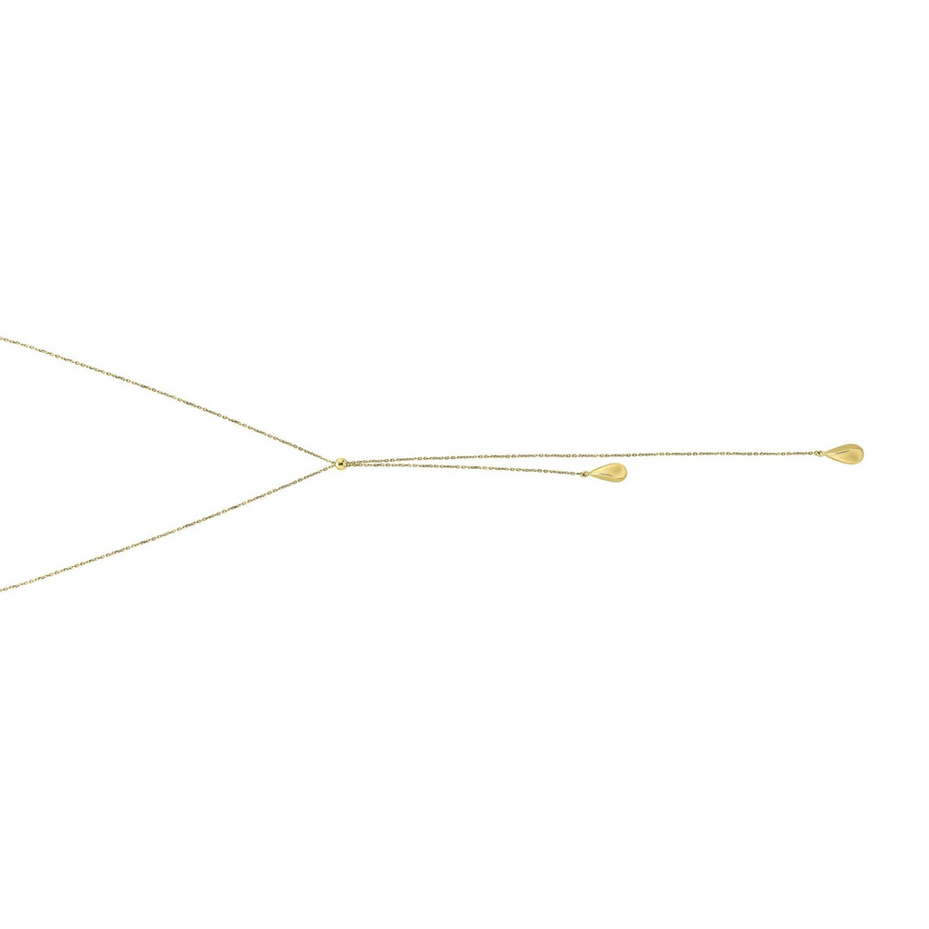 9ct Yellow Gold Lariat Necklace 375 Hallmarked British Made Brand New Boxed