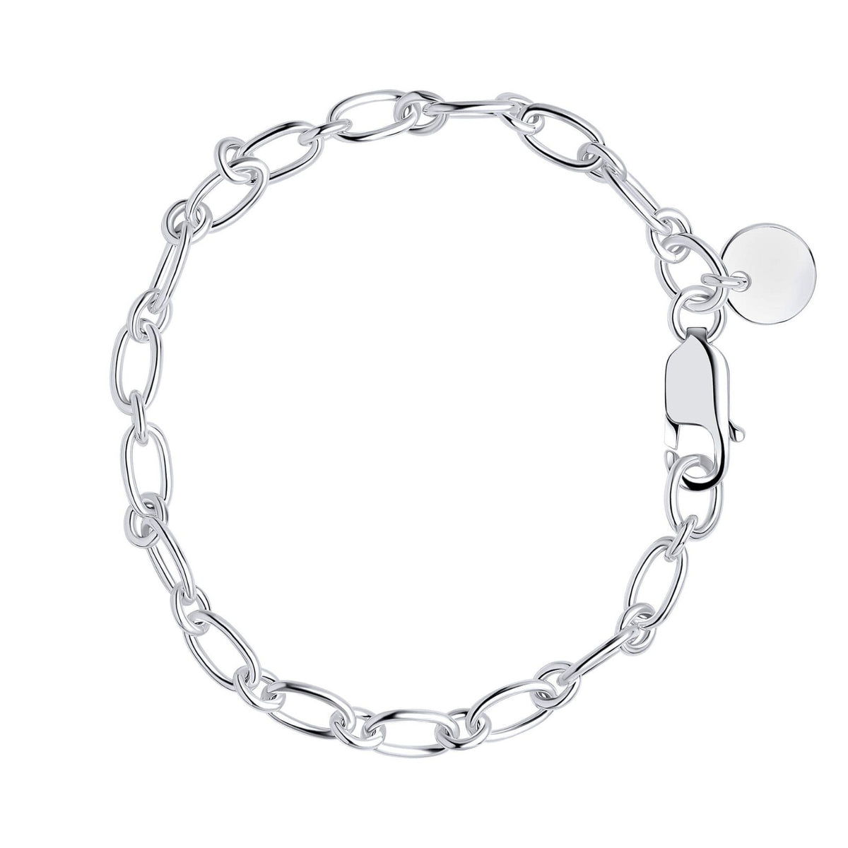 Long Link Tag Chain Bracelet Sterling Silver 925 Hallmarked Brand New Boxed