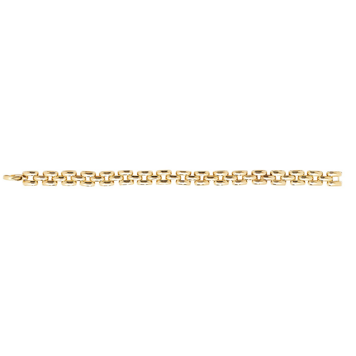 Railroad Link Bracelet 9ct Yellow Gold 375 Hallmarked British Made Brand New
