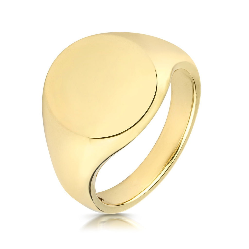 Heavy Mens 9ct Yellow Gold Signet Ring 375 Hallmarked British Made Size K - Z