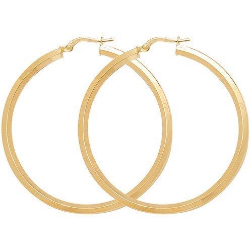 9ct Yellow Gold Chunky Hinged Hoop Earrings 375 Hallmarked 15mm - 60mm Diameter