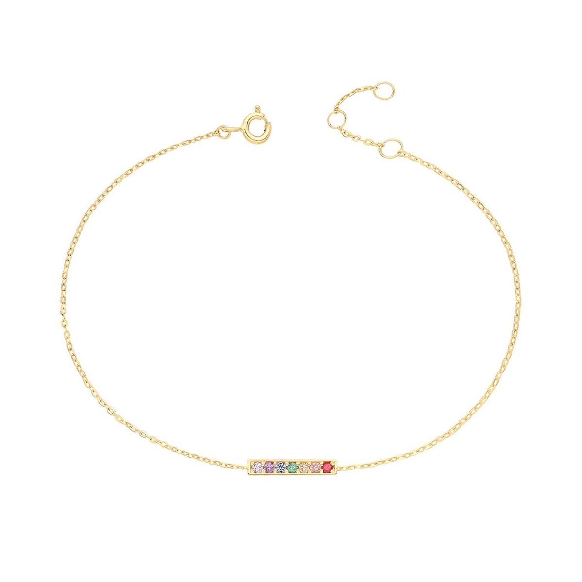 Rainbow Bar Necklace and Bracelet Set 9ct Yellow Gold 375 Hallmarked Brand New