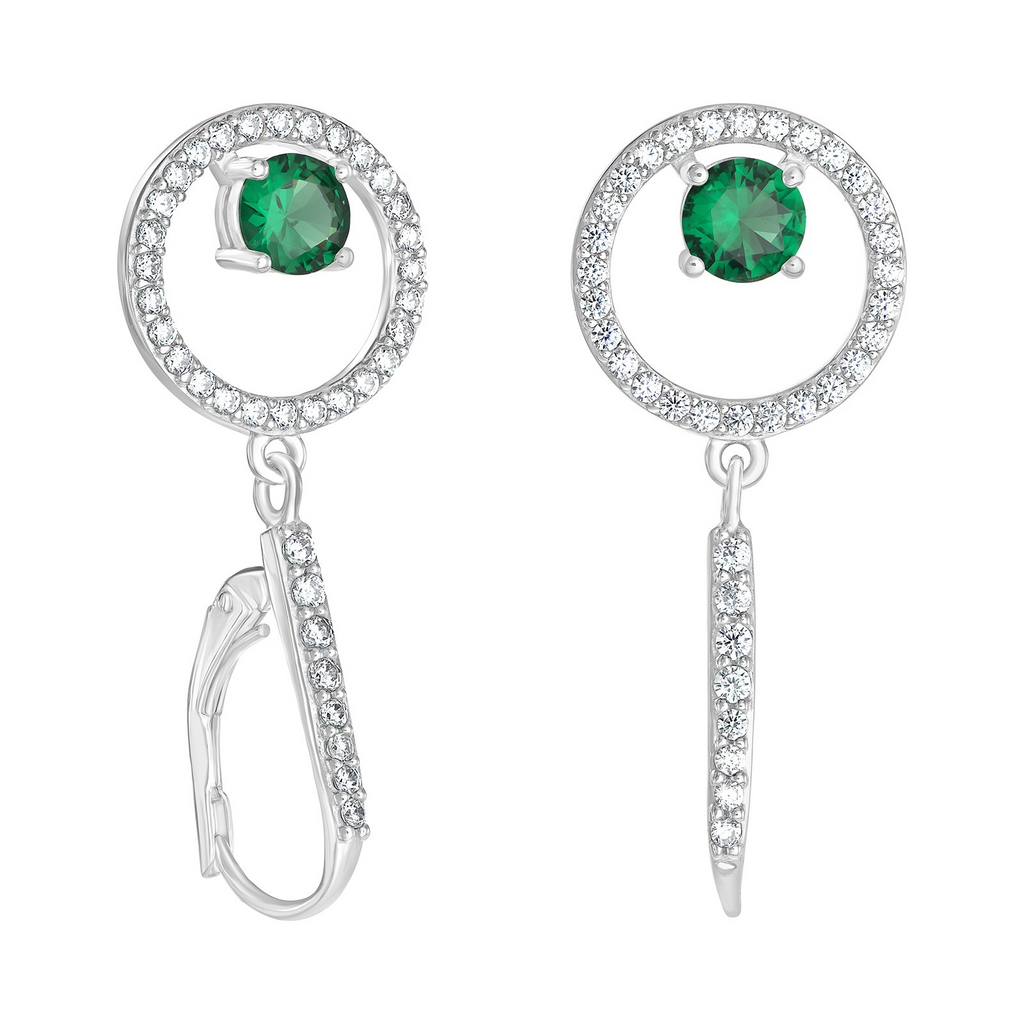 Natural Emerald Hoop Earrings Sterling Silver 925 Hallmarked British Made