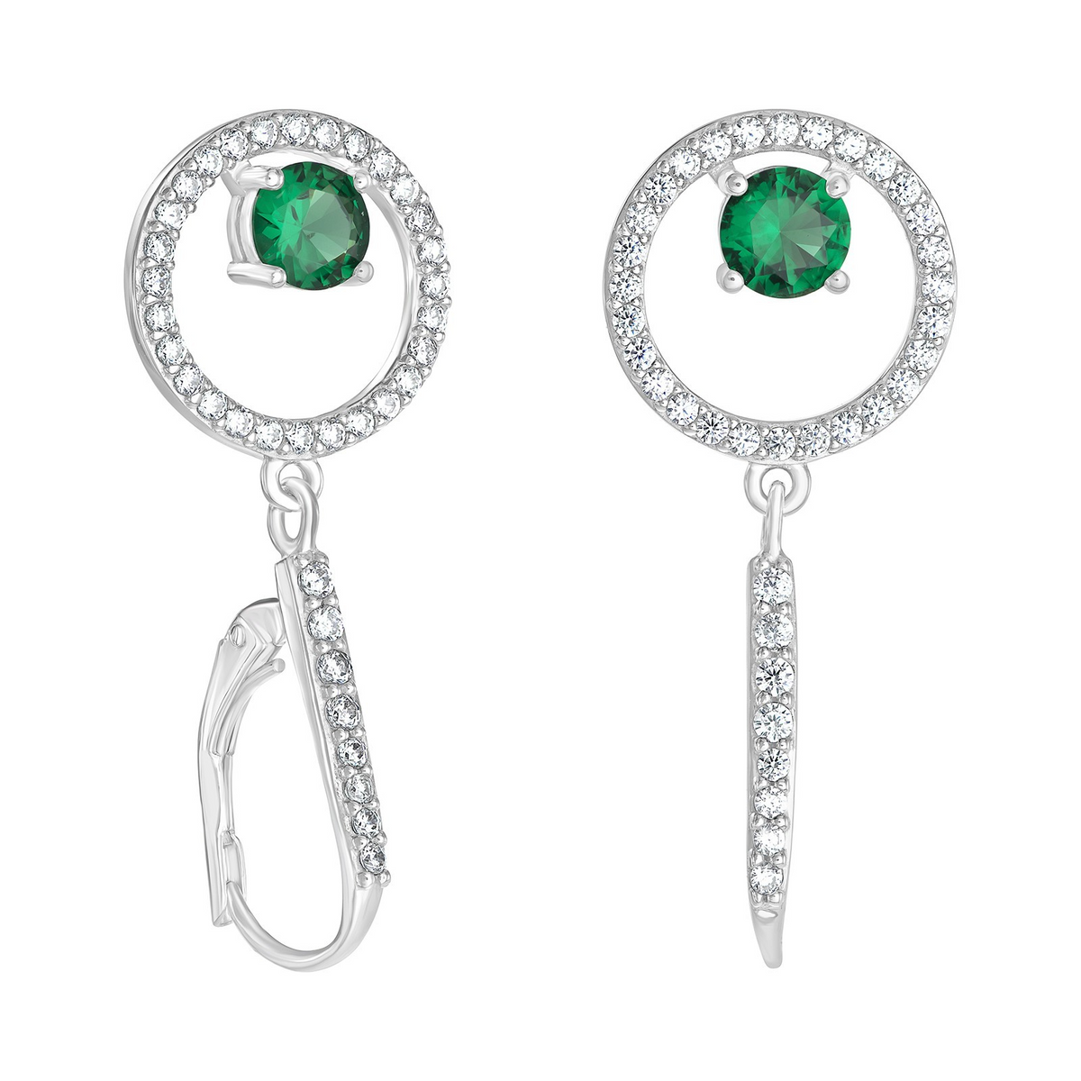 Natural Emerald Hoop Earrings Sterling Silver 925 Hallmarked British Made