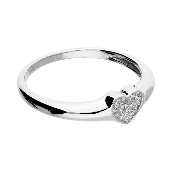 Cluster Heart Ring Sterling Silver 925 Hallmarked British Made Size M - R
