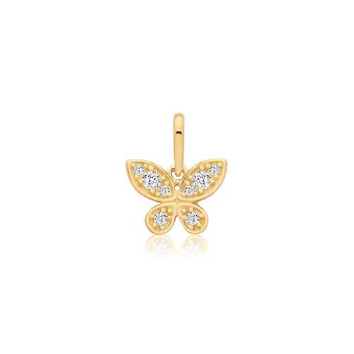 Butterfly 9ct Yellow Gold Pendant 375 Hallmarked British Made All Chain Lengths