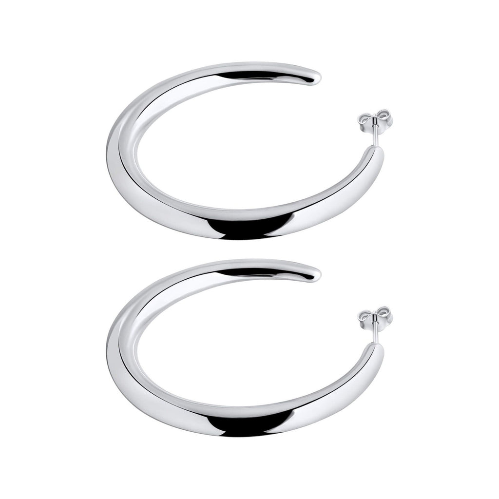 large Open Hoop Earrings Sterling Silver 925 Hallmarked British Made Brand New