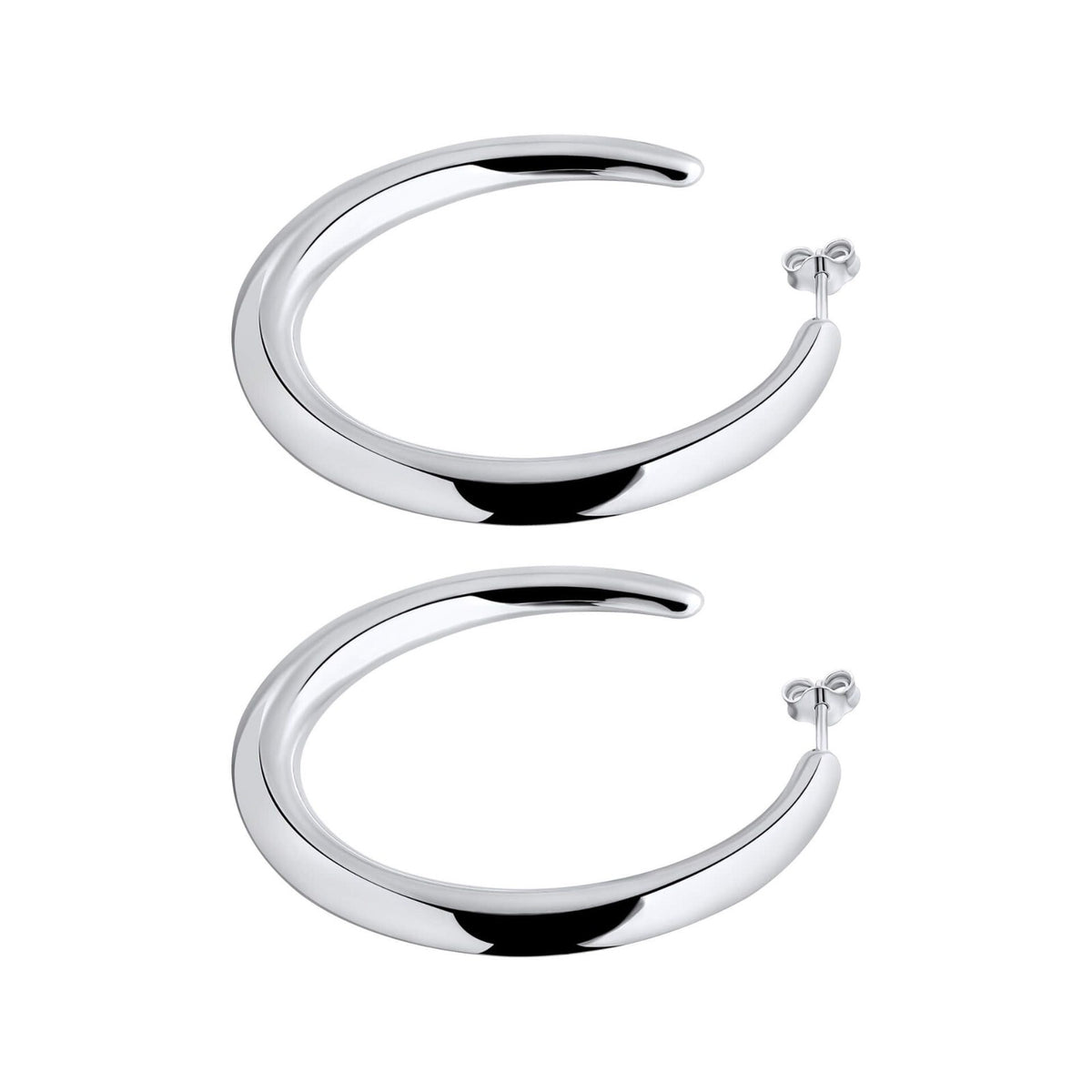 large Open Hoop Earrings Sterling Silver 925 Hallmarked British Made Brand New
