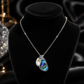 Pearl & Paua Shell Necklace Solid Sterling Silver 925 Hallmarked British Made
