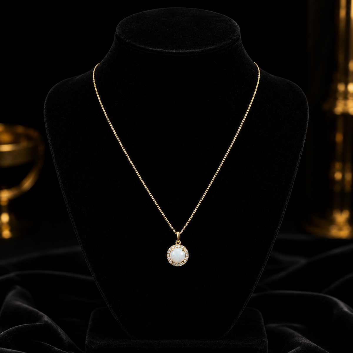Yellow Gold Opal Pendant Hallmarked British Made All Chain Lengths Brand New