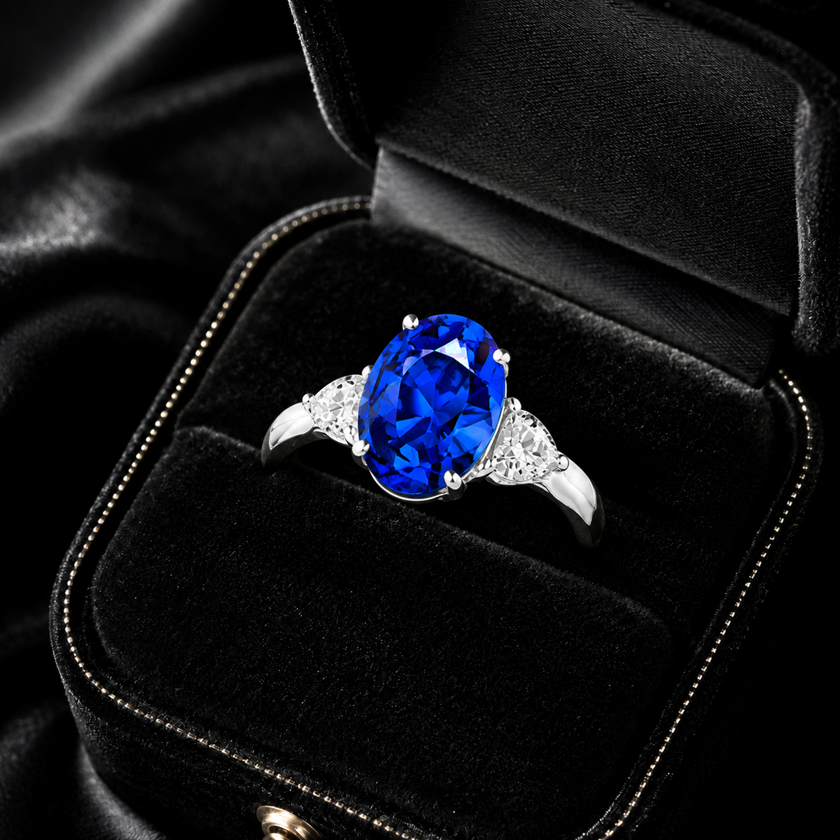 Oval Sapphire Ring Sterling Silver 925 Hallmarked Sizes I - P British Made