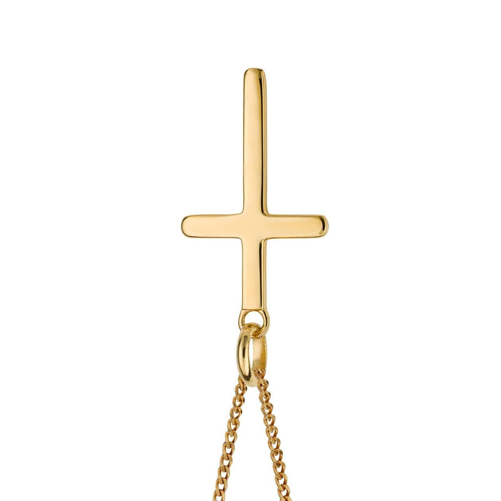 Plain Cross Pendant Yellow Gold Plated Hallmarked British Made All Chain Lengths