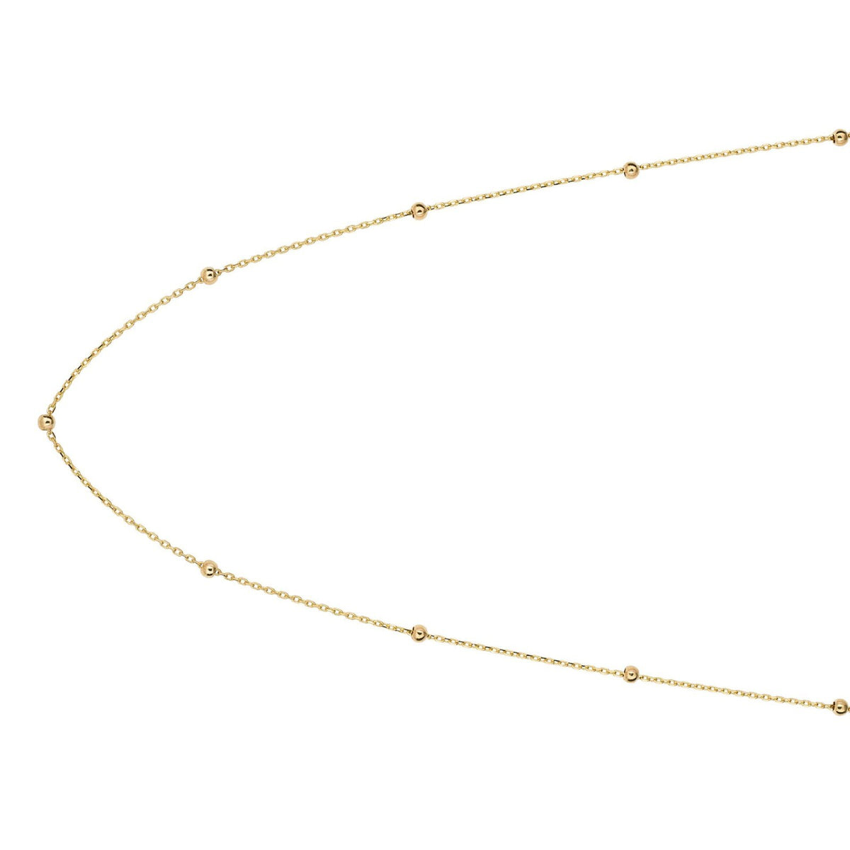 Fine Ball Station Chain Necklace 9ct Yellow Gold 375 Hallmarked British Made