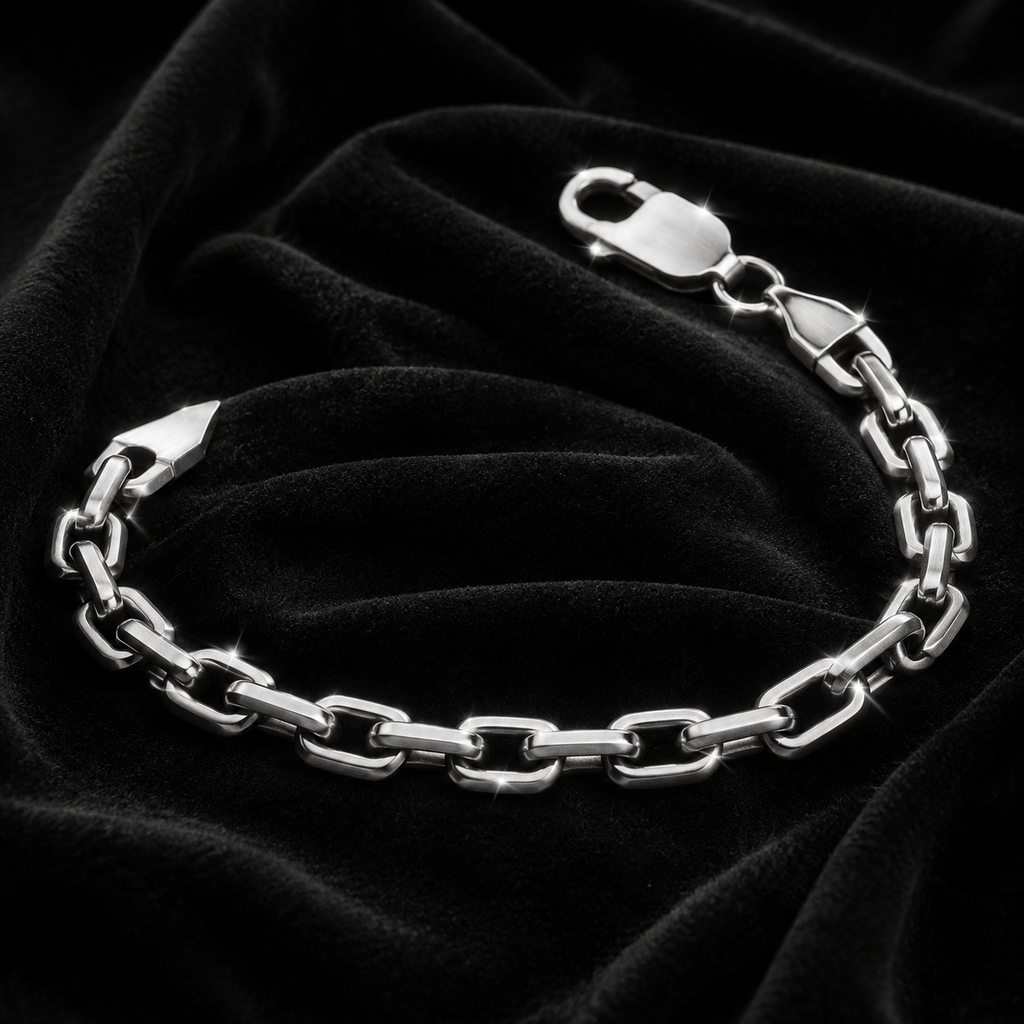Gents Solid Sterling Silver Anchor Chain Bracelet British Made 925 Hallmarked