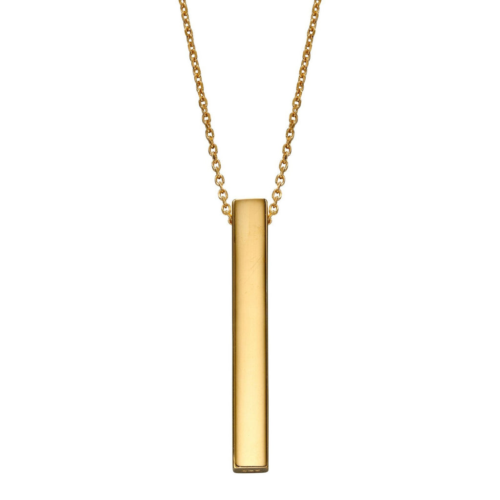 Vertical Bar Necklace 9ct Yellow Gold Hallmarked British Made Brand New Boxed