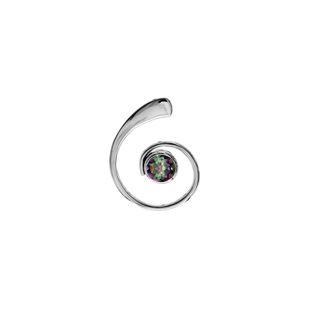 Solitaire Swirl Topaz Pendant Sterling Silver 925 Hallmark All Chain Lengths