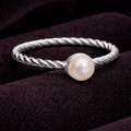 2mm Twist Pearl Ring Sterling Silver 925 Hallmarked British Made Size K - R