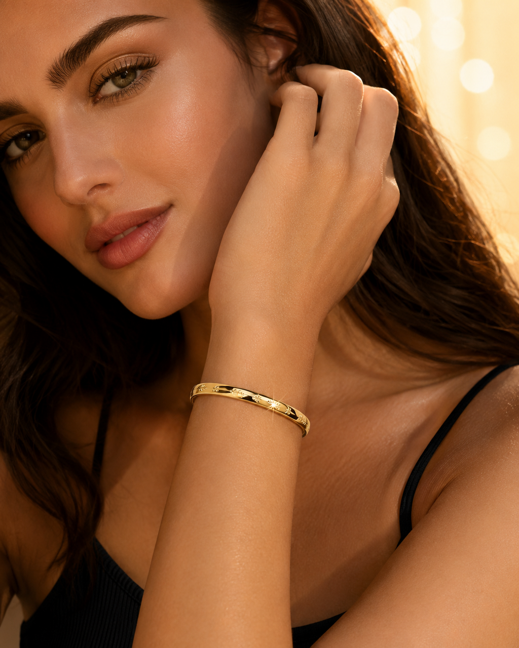 9ct Yellow Gold Nature Expandable Bangle 375 Hallmarked British Made Brand New