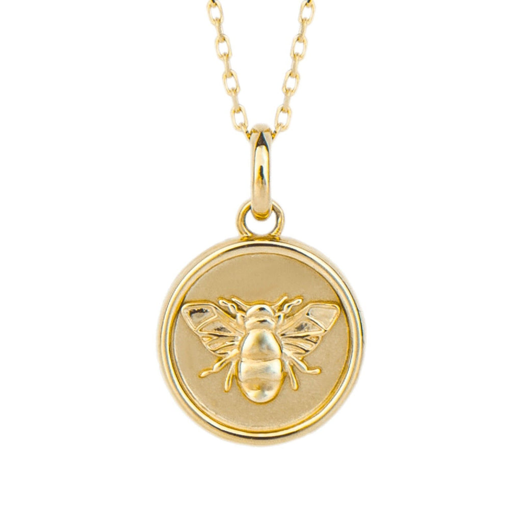 Bee Medalion Pendant 9ct Yellow Gold 375 Hallmarked British Made Brand New Boxed