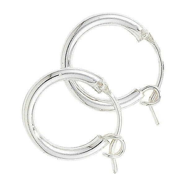 Sterling Silver Hoop Earrings 14mm Hinged 925 Hallmarked British Made