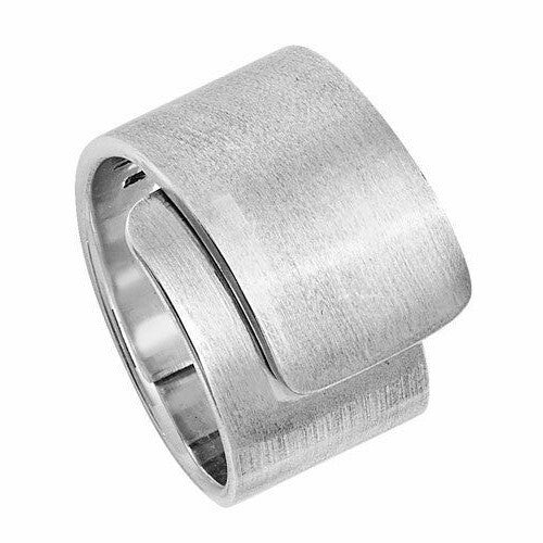 Sterling Silver Wrap Ring Satin Finish 925 Hallmarked Size M - S British Made