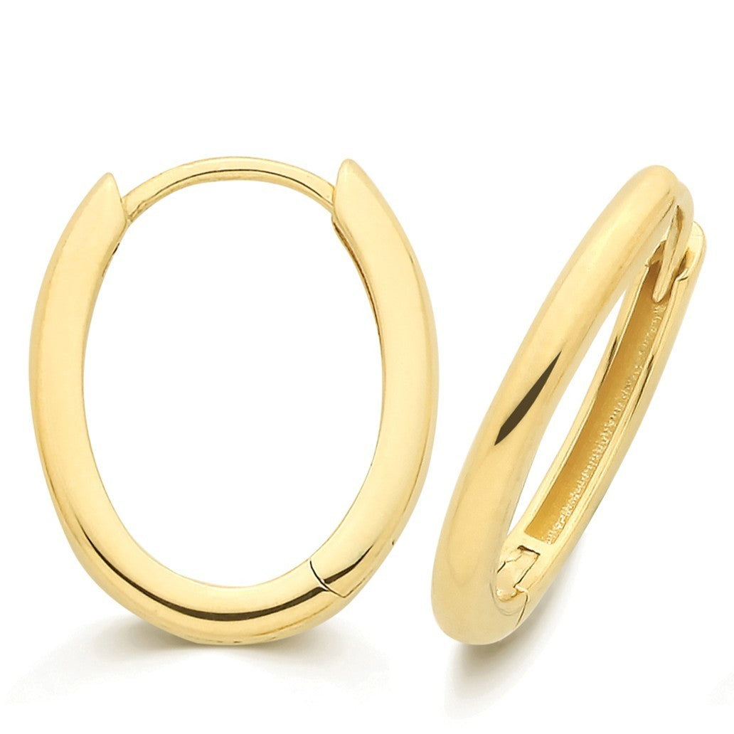 12mm 9ct Yellow Gold Hoop Earrings British Made 375 Hallmarked Brand New Boxed