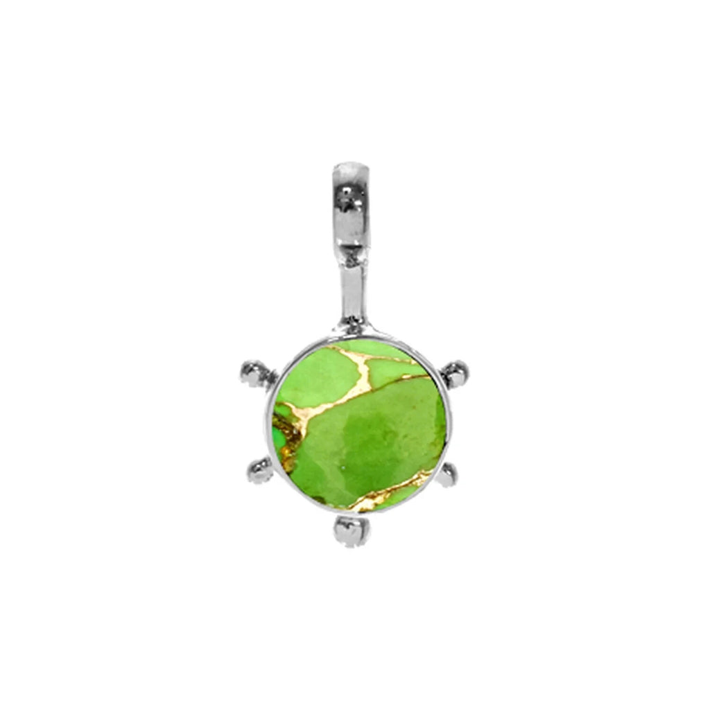 5 Point Green Mohave Pendant Sterling Silver 925 Hallmarked All Chain Lengths