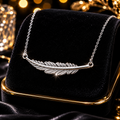 Detailed Feather Necklace Sterling Silver 925 Hallmarked Brand New Boxed