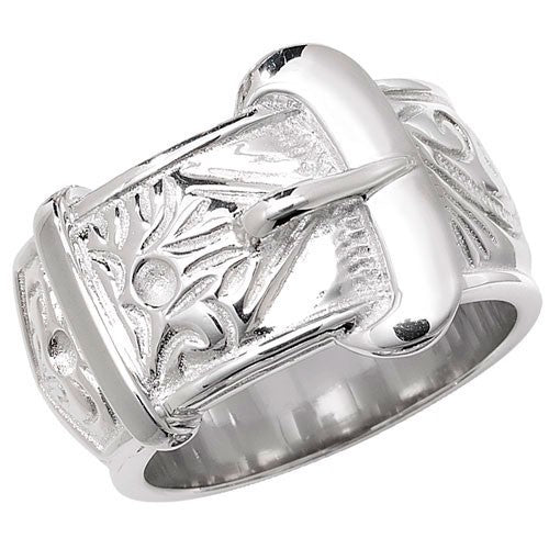 Sterling Silver Gents Buckle Ring 925 Hallmarked Size T - Z +3 British Made