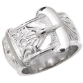 Sterling Silver Gents Buckle Ring 925 Hallmarked Size T - Z +3 British Made