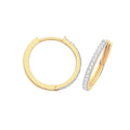 Mens 28 Stone Huggie Hoop Earring 9ct Yellow Gold 375 Hallmarked Brand New Boxed