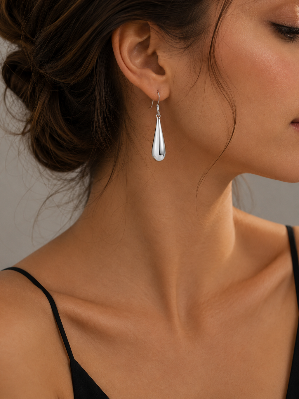 Sterling Silver Plain Drop Earrings 925 Hallmarked British Made Brand New