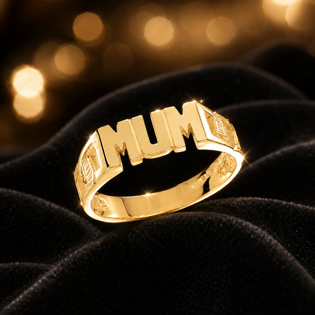 Mum Ring 9ct Yellow Gold Hallmarked Sizes J - S British Made