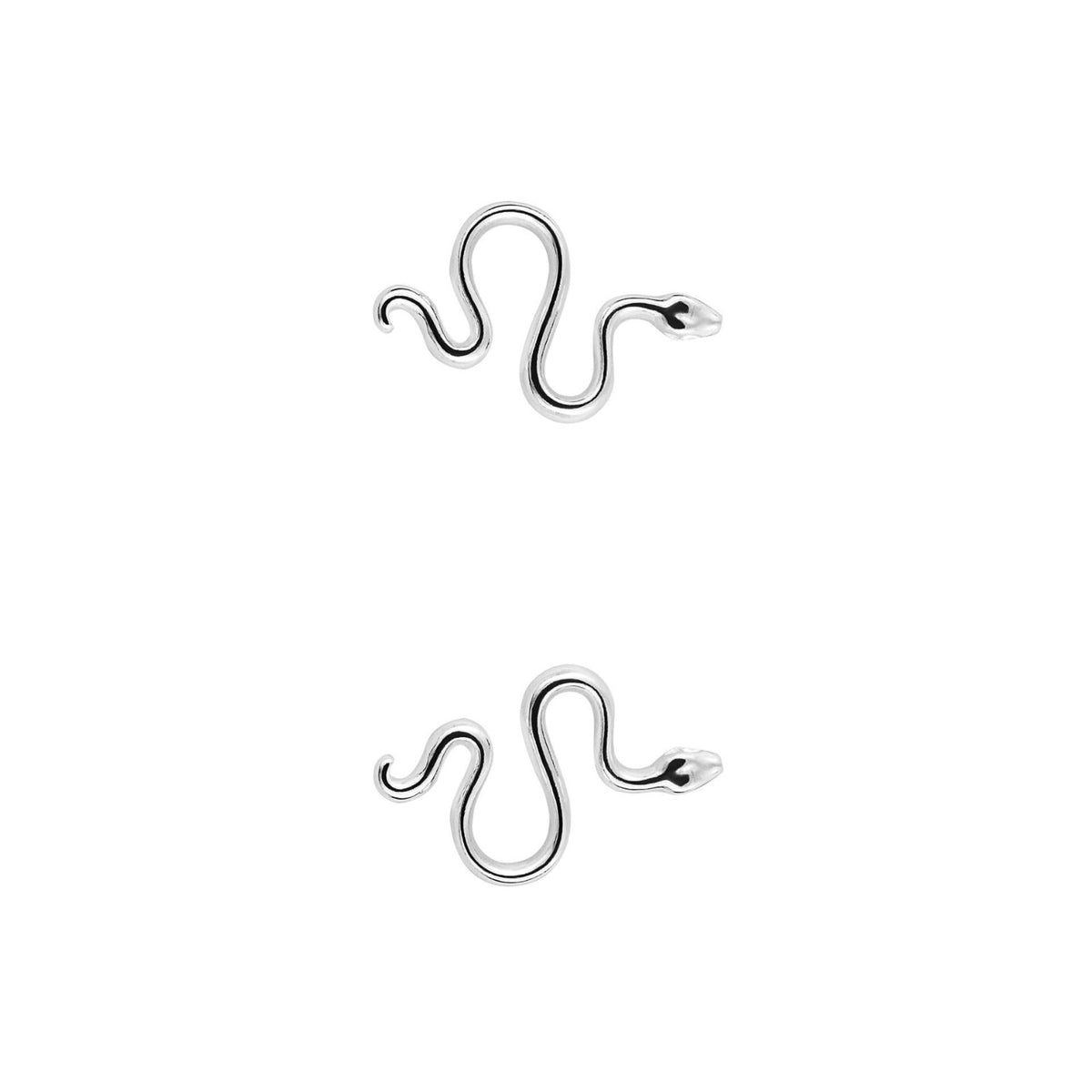 Snake Stud Earrings Sterling Silver 925 Hallmarked British Made Brand New Boxed